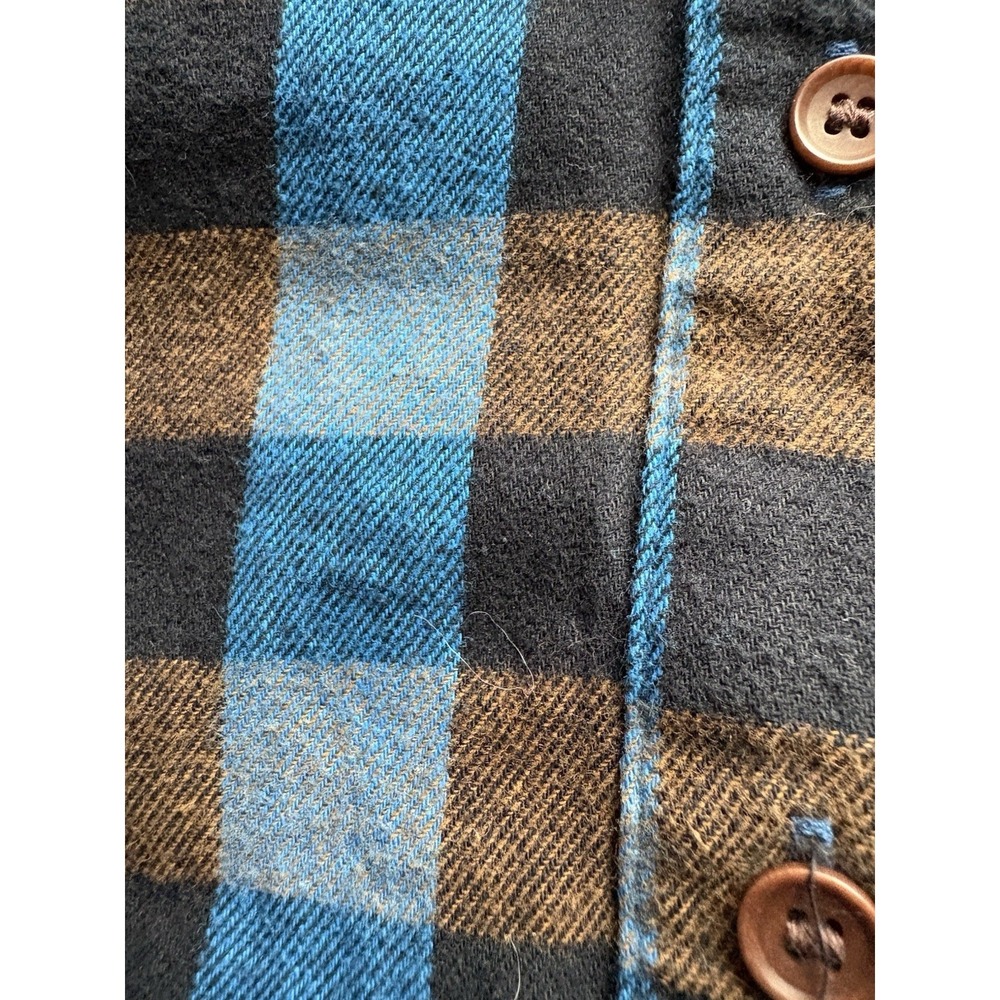 MADEWELL Plaid Button Down Shirt Womens S Blue Brown Flannel - Picture 8 of 12
